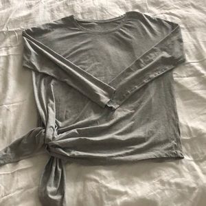 Lululemon gray long-sleeve t-shirt..